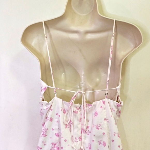 COTTON CANDY LA White/Pink Multi-Color Floral Sleeveless Mini Dress,Large - Picture 6 of 16